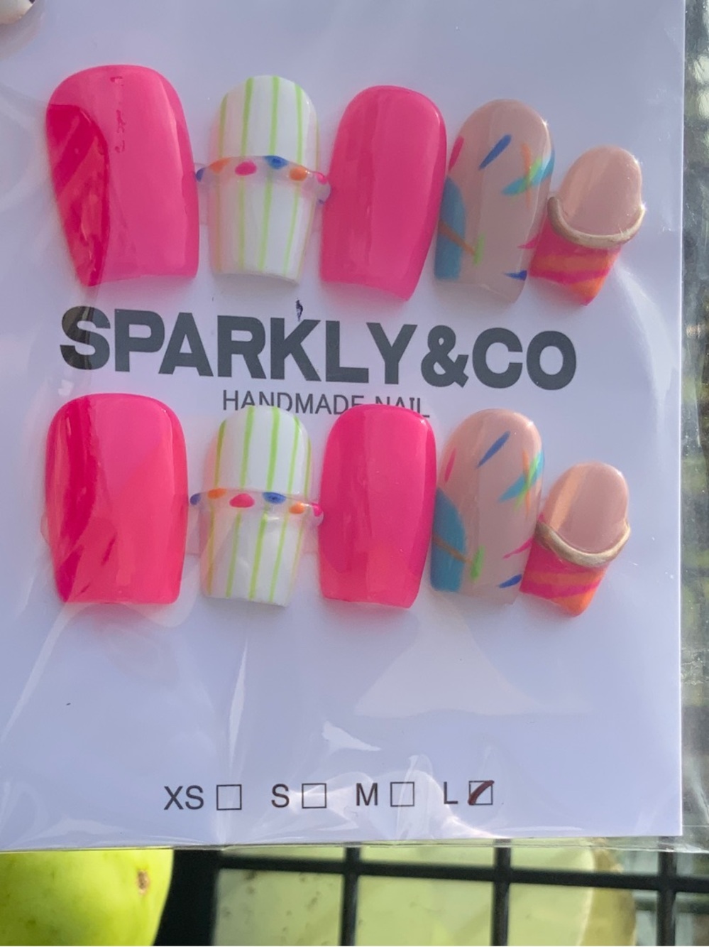 Bright Pink and Nude Press-On Nail Set